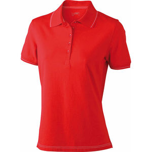 polo extensible femme promo Rouge Blanc