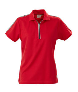polo femme zip Rouge