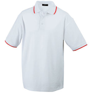 polo homme matiere qualite Blanc Rouge