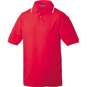polo homme matiere qualite Rouge Blanc