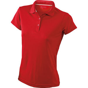 polo micropolyester femme Rouge