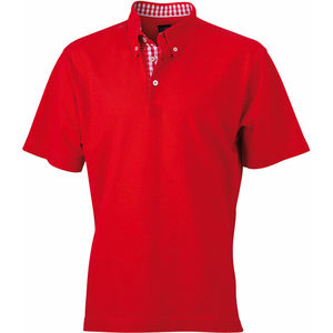 polo vichy homme beau Rouge Rouge