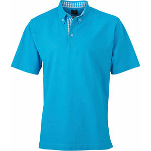 polo vichy homme beau Turquoise Turquoise
