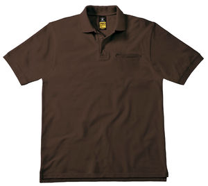 Textile publicitaire : Blended Pocket Polo Marron 2