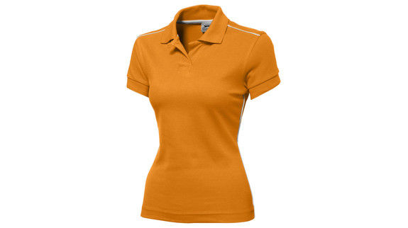 B-Hand Femme | Polo manches courtes personnalisé pour femme Orange Blanc