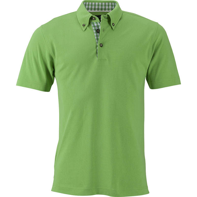 Bigge | Polo manches courtes publicitaire pour homme Vert citron Blanc