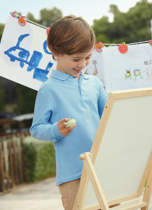 Daze | Polo manches longues publicitaire pour enfant Ciel 1