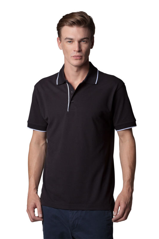 Essential | Polo manches courtes publicitaire pour homme Noir Blanc 1