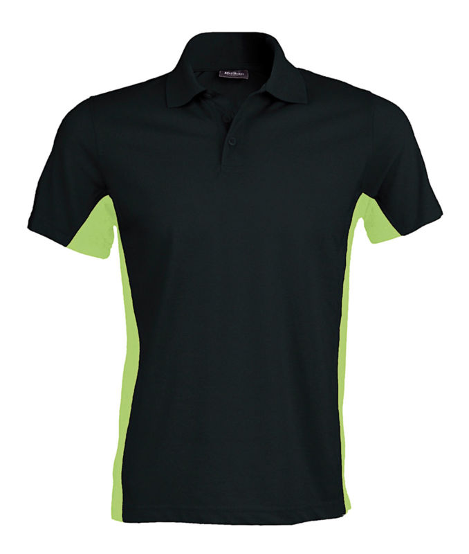 Flag | Polo manches courtes personnalisé pour homme Noir Lime