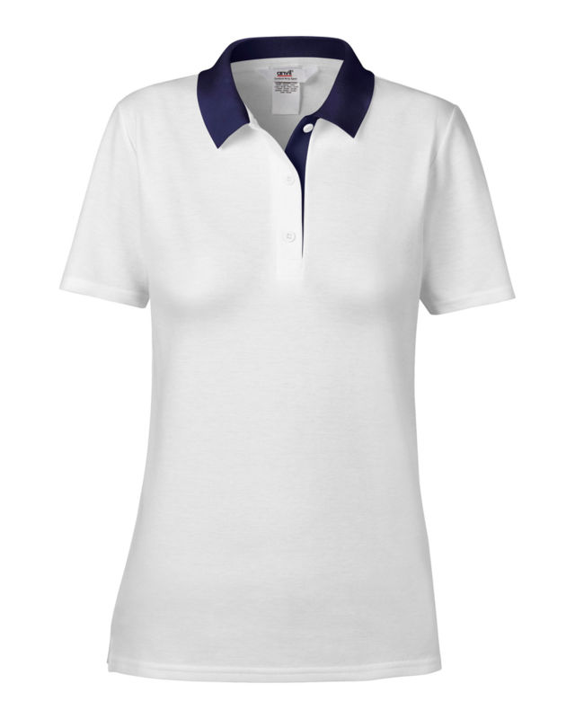 Fugga | Polo manches courtes publicitaire pour femme Blanc Marine 1