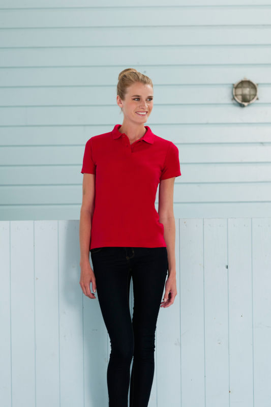 Hoolla | Polo manches courtes publicitaire pour femme Rouge 1