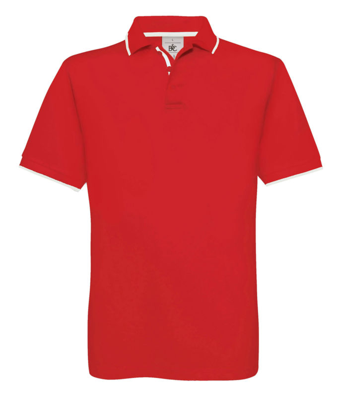 Jico | Polo manches courtes publicitaire pour homme Rouge Blanc 1