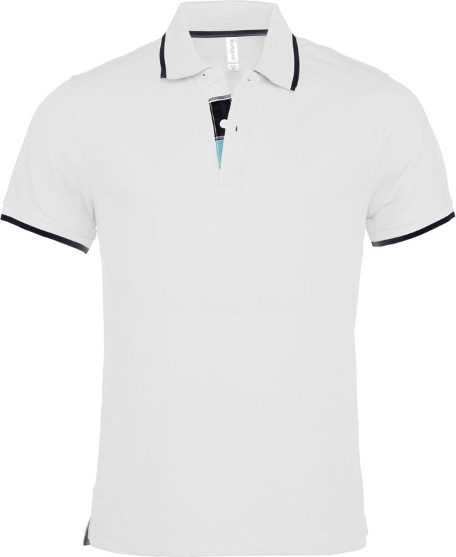 Joyu | Polo manches courtes publicitaire pour homme Blanc Marine Blanc