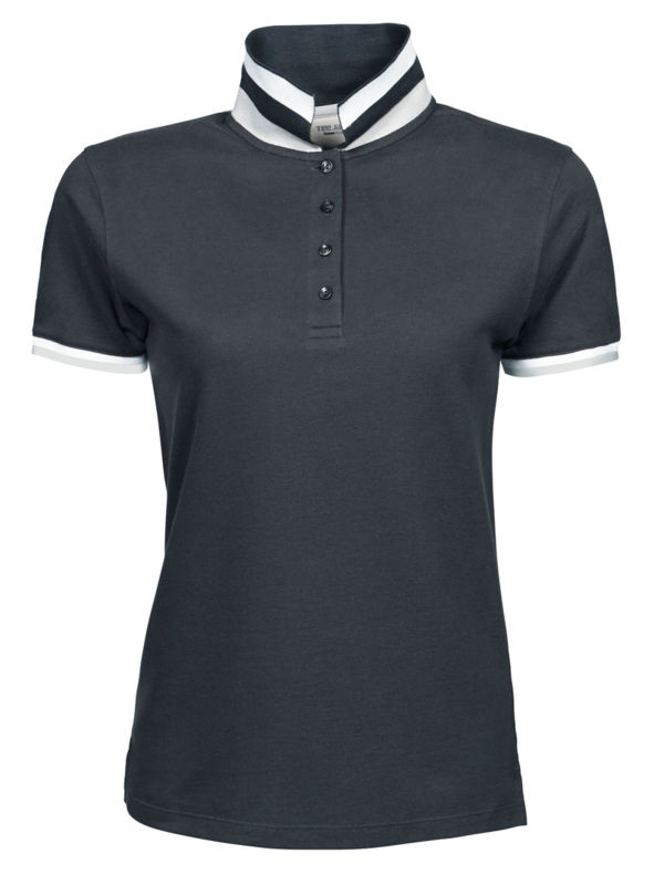 Ladies Club | Polo manches courtes publicitaire pour femme Gris foncé 2