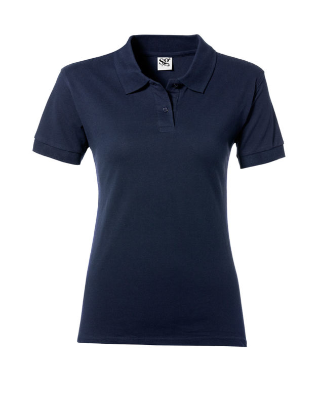 Ladies' Cotton | Polo manches courtes publicitaire pour femme Marine 2