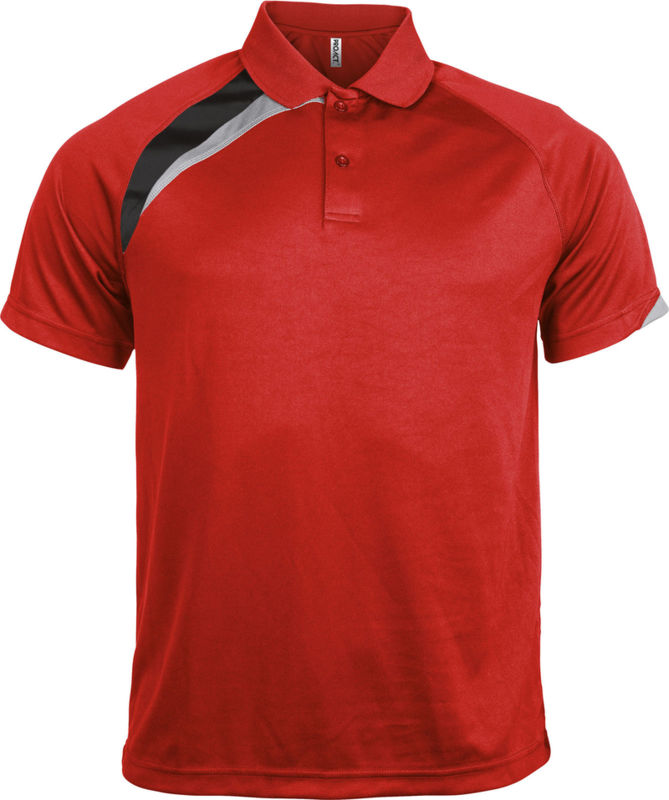 Loojo | Polo manches courtes publicitaire pour homme Rouge Noir Gris