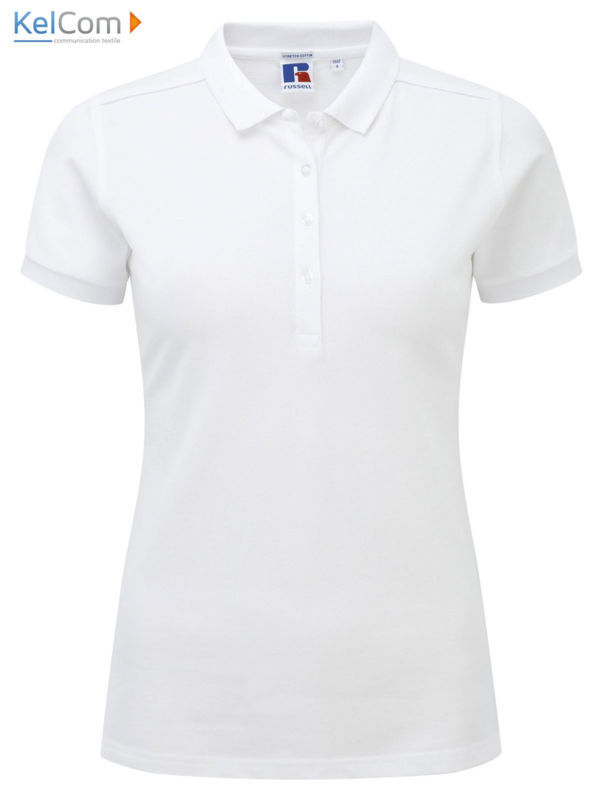 Looki | Polo manches courtes publicitaire pour femme Blanc 1