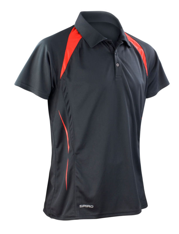 Men Team Spirit Polo | Polo manches courtes publicitaire pour homme Noir Rouge