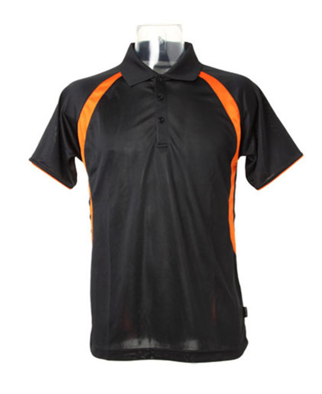 Menni | Polo manches courtes publicitaire pour homme Noir Orange 1