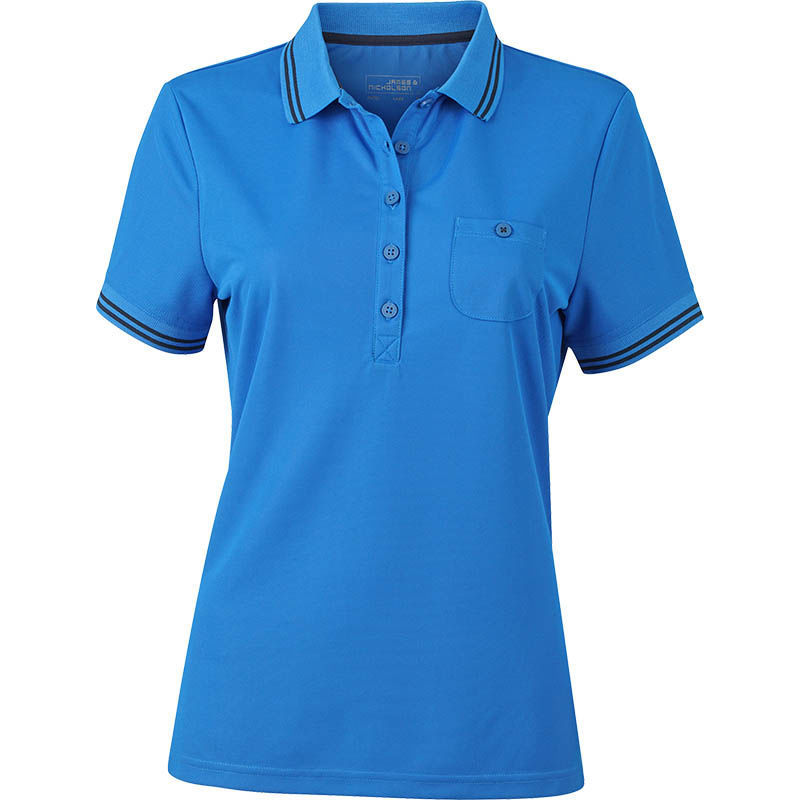 Nooqoo | Polo manches courtes publicitaire pour femme Bleu cobalt Marine