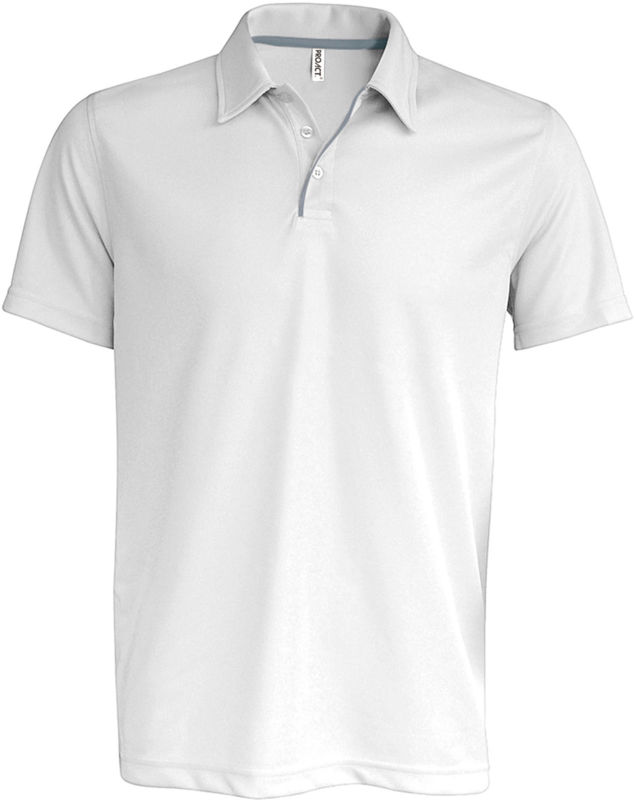 Novu | Polo manches courtes publicitaire pour homme Blanc Argent