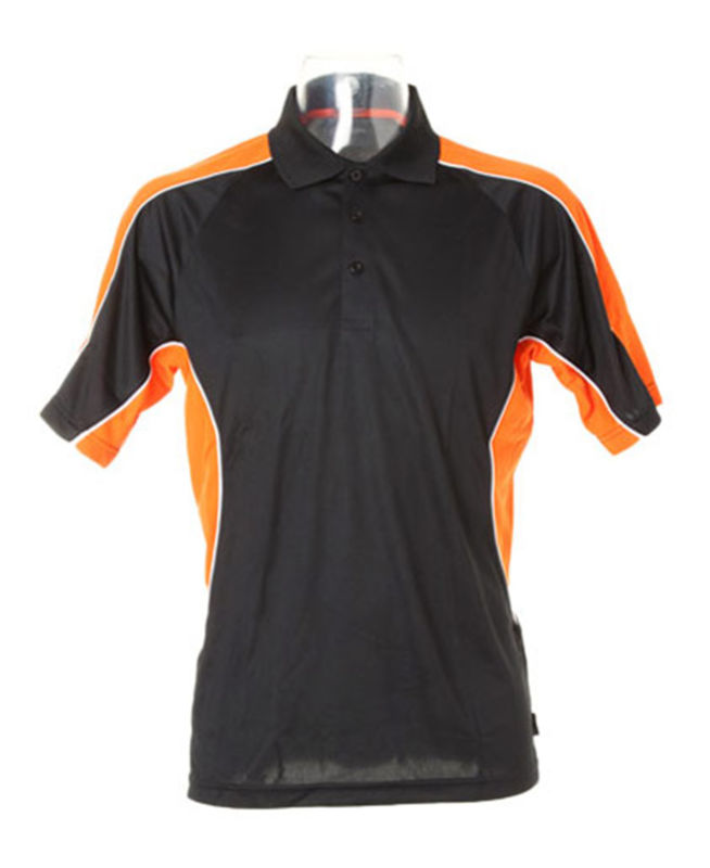 Nute | Polo manches courtes publicitaire pour homme Noir Orange 1