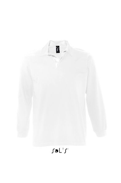 Pack | Polo manches longues publicitaire pour homme Blanc