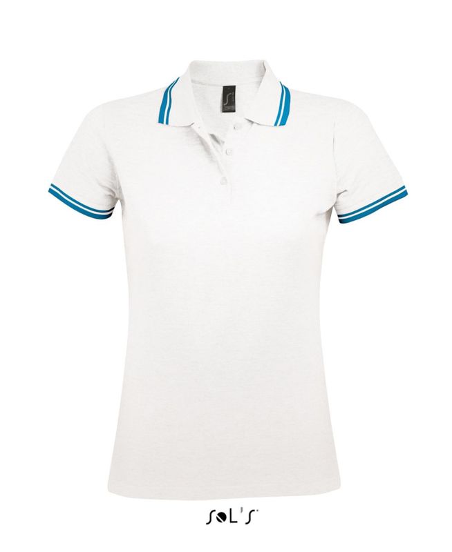 Pasadena Men | Polo manches courtes publicitaire pour homme Blanc Aqua