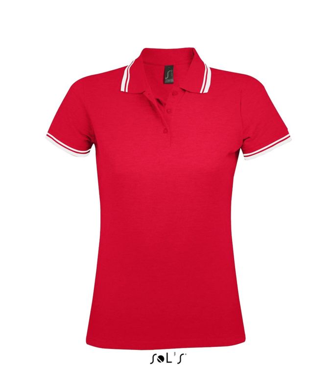 Pasadena Men | Polo manches courtes publicitaire pour homme Rouge Blanc