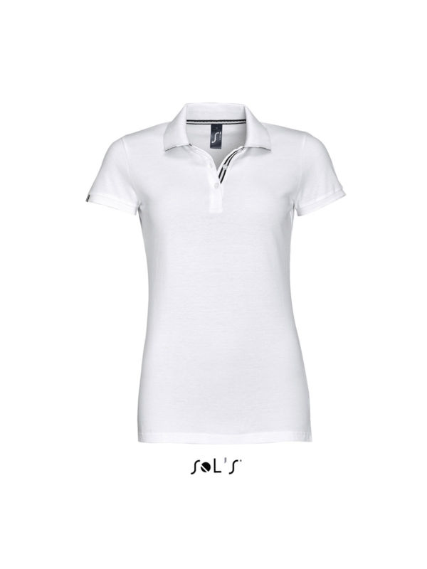 Patriot Women | Polo manches courtes personnalisé pour femme Blanc Noir