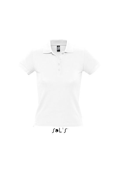 People | Polo manches courtes personnalisé pour femme Blanc