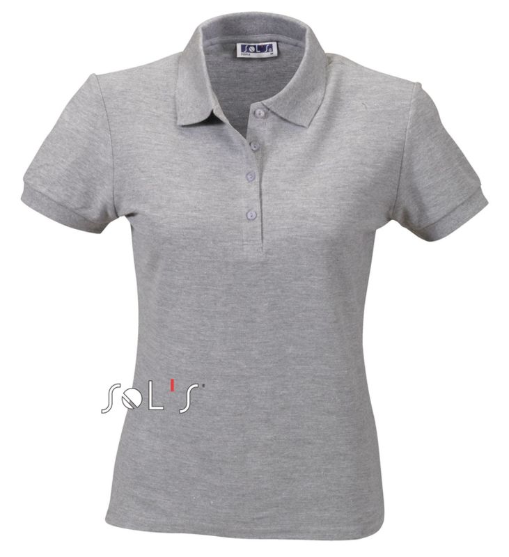 People | Polo manches courtes personnalisé pour femme Gris chiné