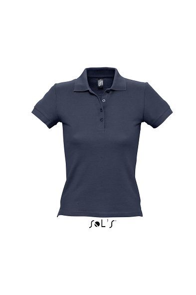 People | Polo manches courtes personnalisé pour femme Marine