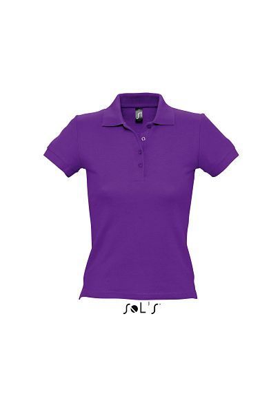 People | Polo manches courtes personnalisé pour femme Violet foncé