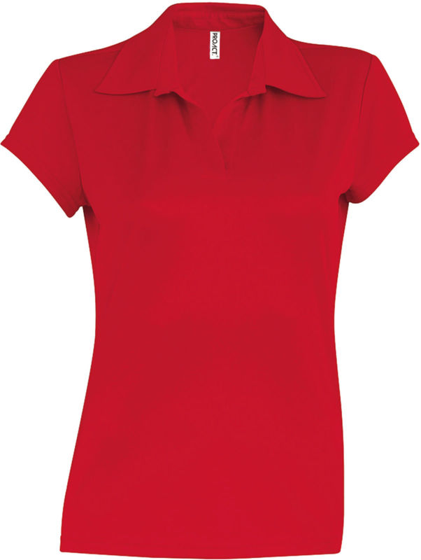 Pooffy | Polo manches courtes publicitaire pour femme Rouge