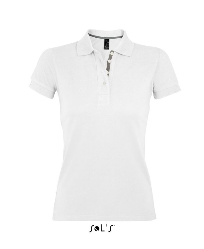 Portland Women | Polo manches courtes publicitaire pour femme Blanc