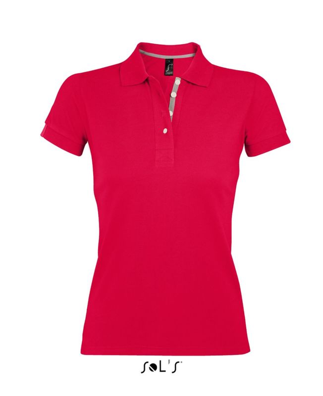 Portland Women | Polo manches courtes publicitaire pour femme Rouge