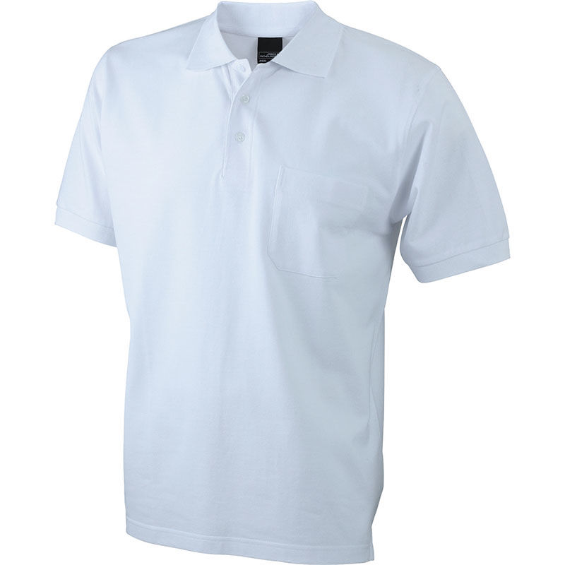 Powy | Polo manches courtes publicitaire pour homme Blanc