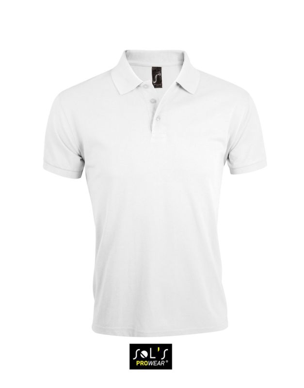 Prime Men | Polo manches courtes publicitaire pour homme Blanc