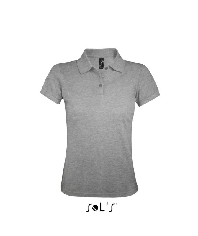 Prime Women | Polo manches courtes personnalisé pour femme Gris chiné