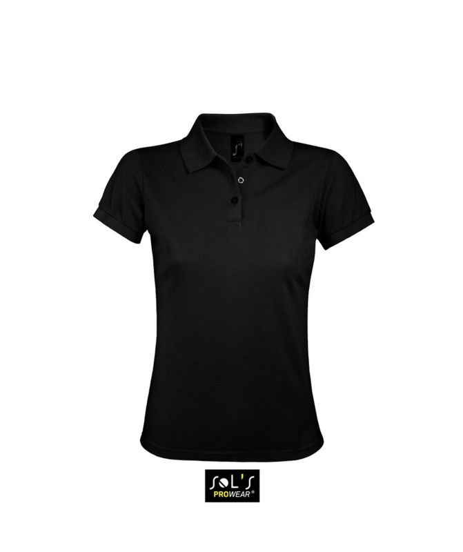 Prime Women | Polo manches courtes personnalisé pour femme Noir