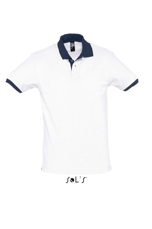 Prince | Polo manches courtes publicitaire pour homme Blanc French Marine