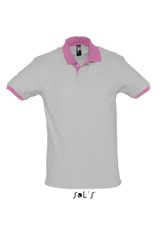 Prince | Polo manches courtes publicitaire pour homme Gris chiné Rose