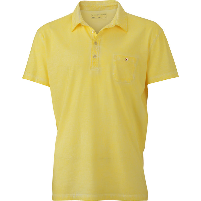 Qoffy | Polo manches courtes publicitaire pour homme Jaune