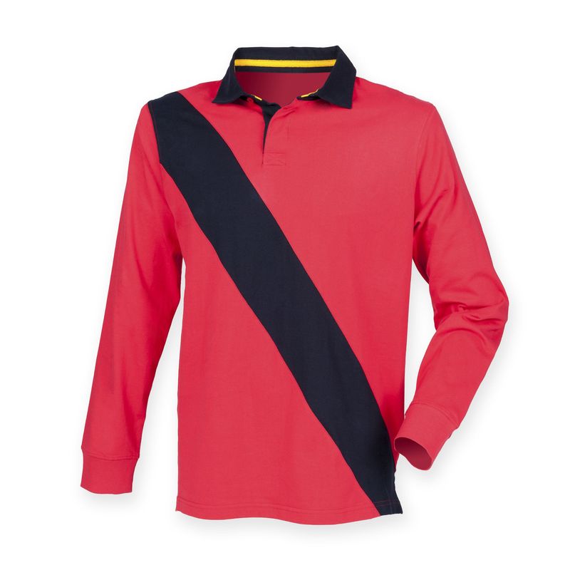 Qole | Polo manches longues personnalisé pour homme Rouge Marine