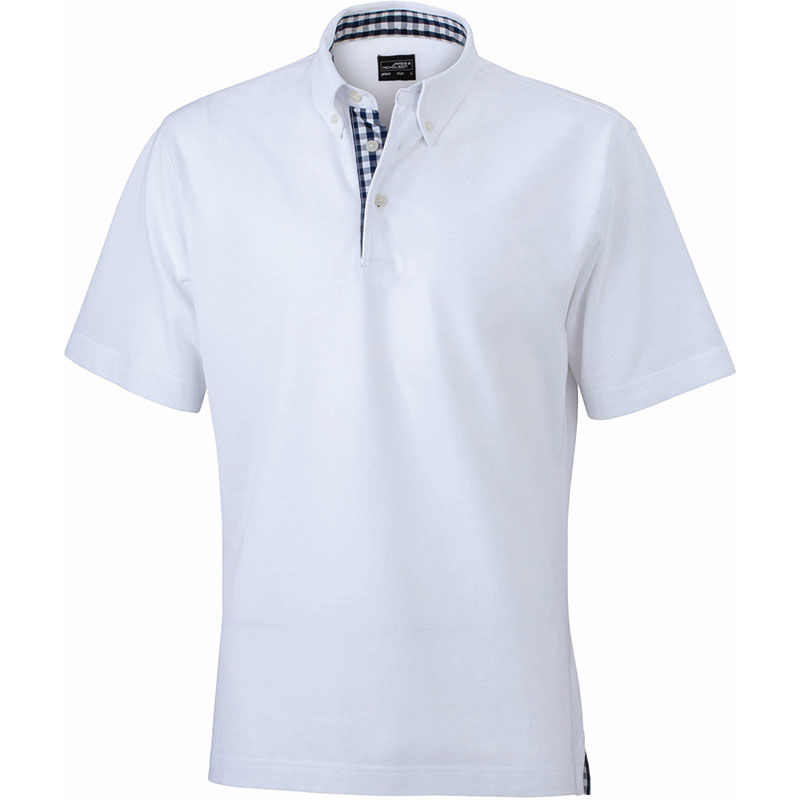 Rihi | Polo manches courtes publicitaire pour homme Blanc Marine