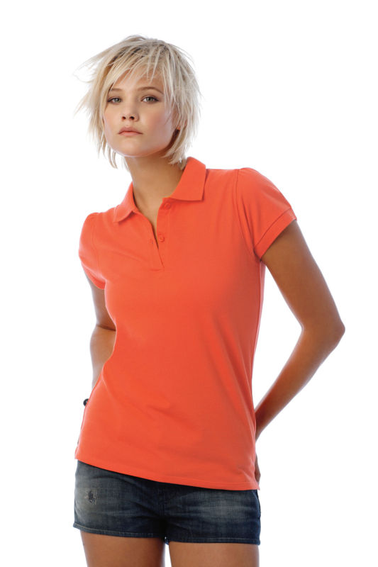 Ryba | Polo manches courtes publicitaire pour femme Orange Mandarine 1