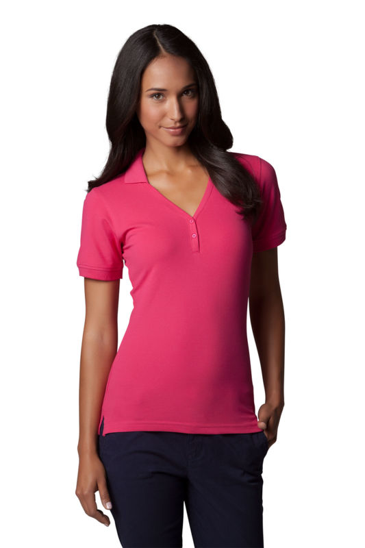 Sophia V-Neck | Polo manches courtes publicitaire pour femme Framboise 1