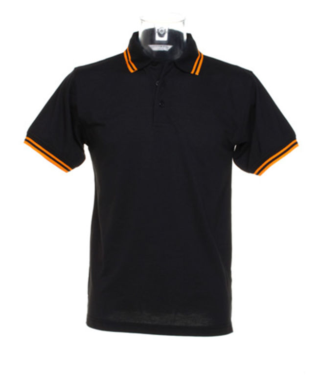 Suffi | Polo manches courtes publicitaire pour homme Noir Orange 1