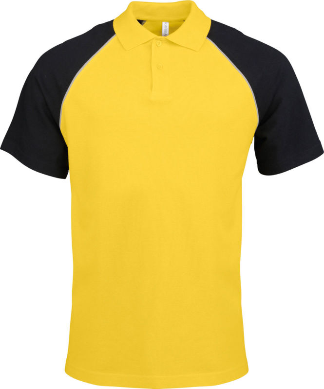 Wimy | Polo manches courtes publicitaire pour homme Jaune Noir